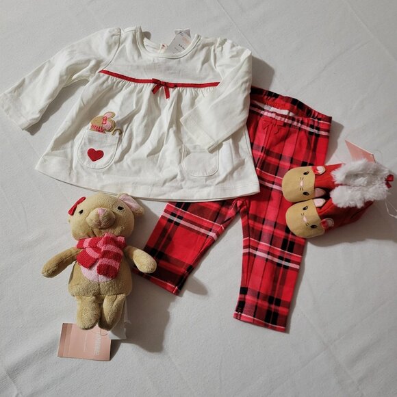Gymboree Snow Cozy Mouse shirt Pants, Rattle & size 02 Boots NWT set. Mixed Z25
